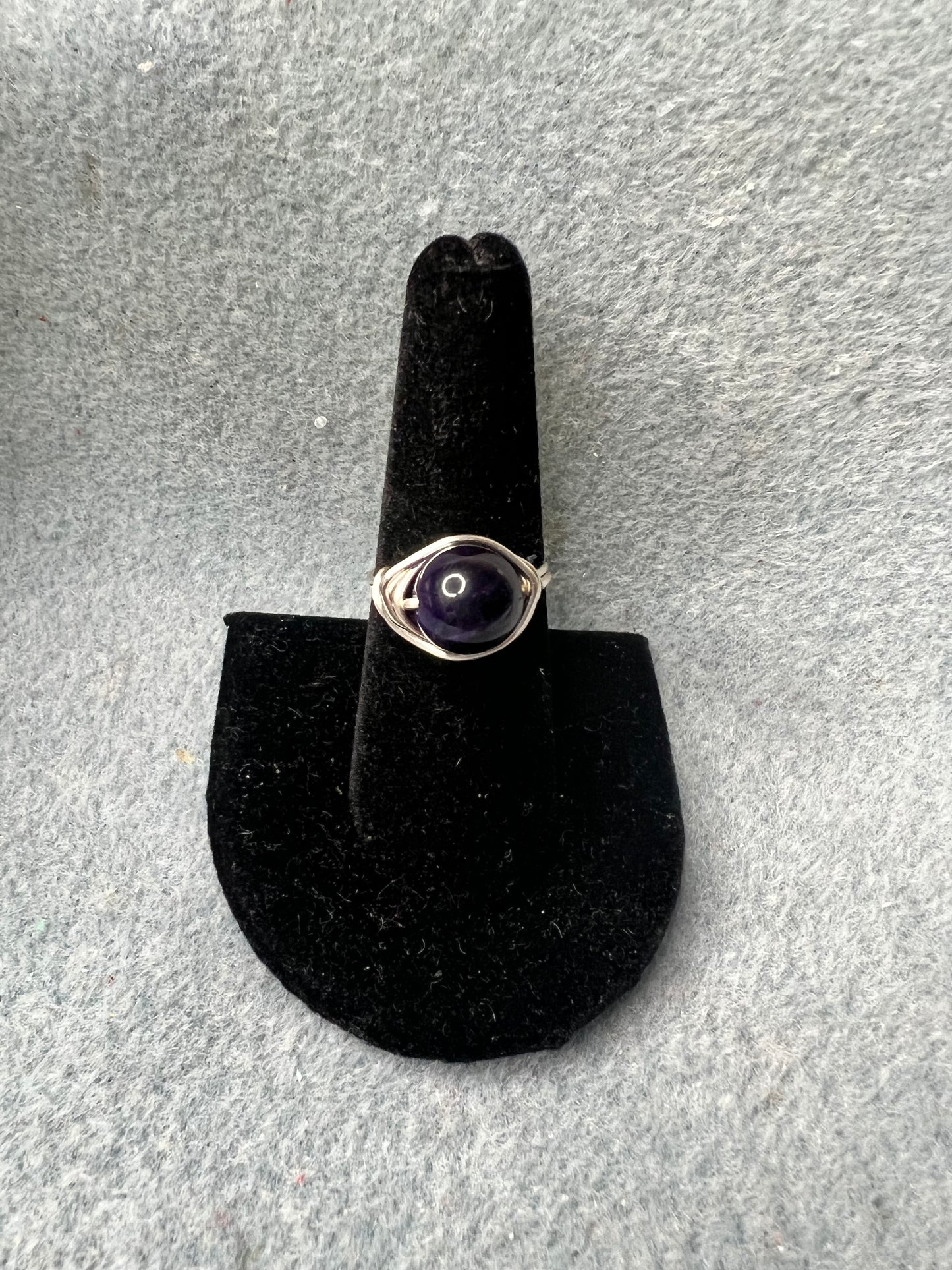 Amethyst with Silver Wrapped Ring