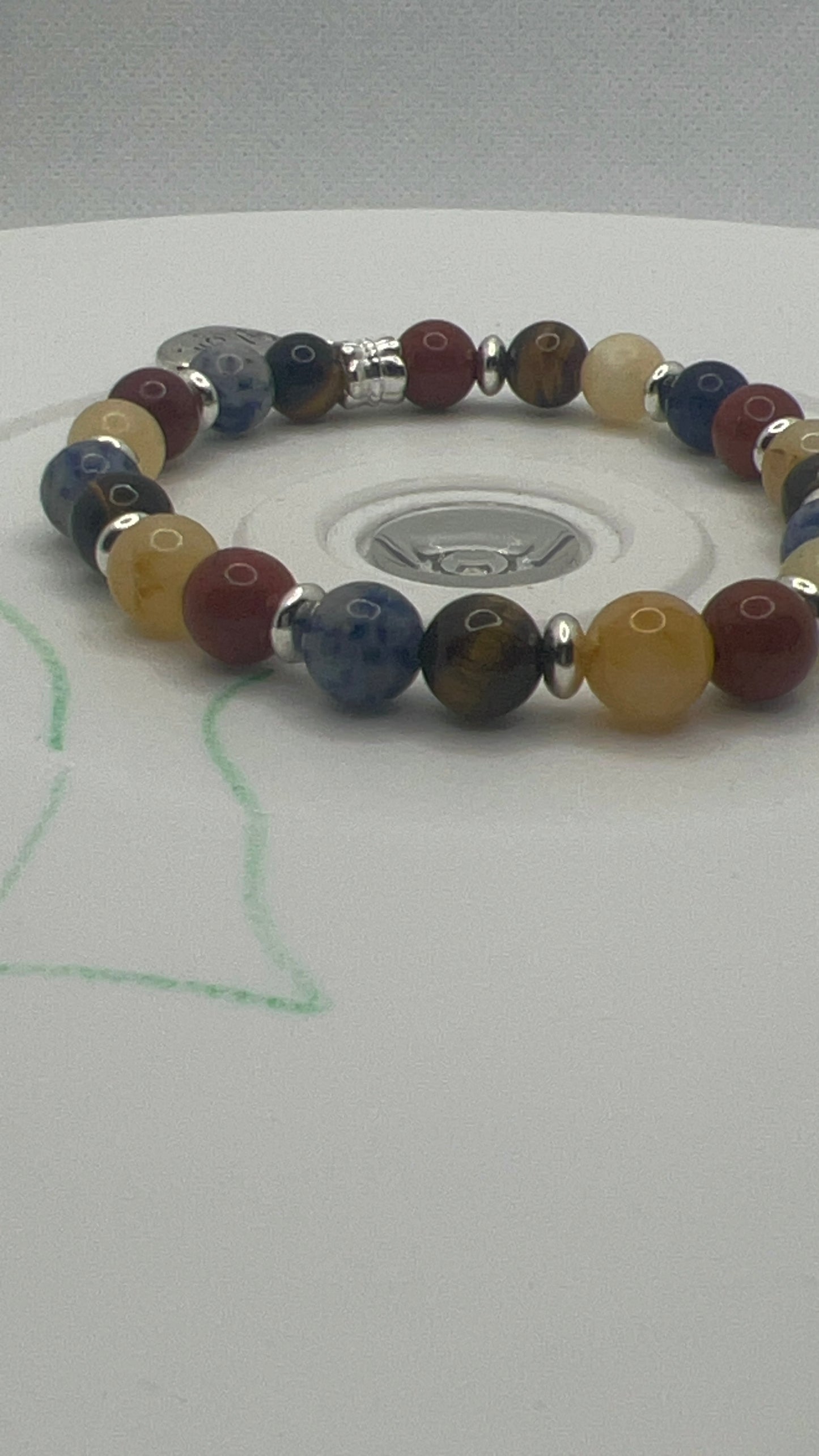 Gemstone/Chakra "Mom" Stretch Bracelet