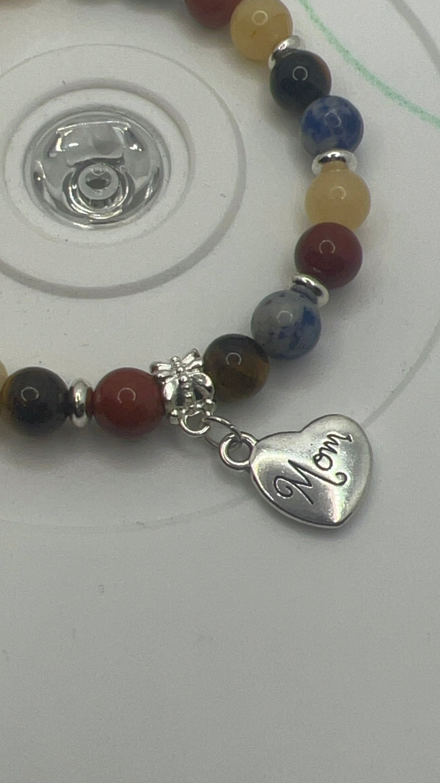 Gemstone/Chakra "Mom" Stretch Bracelet