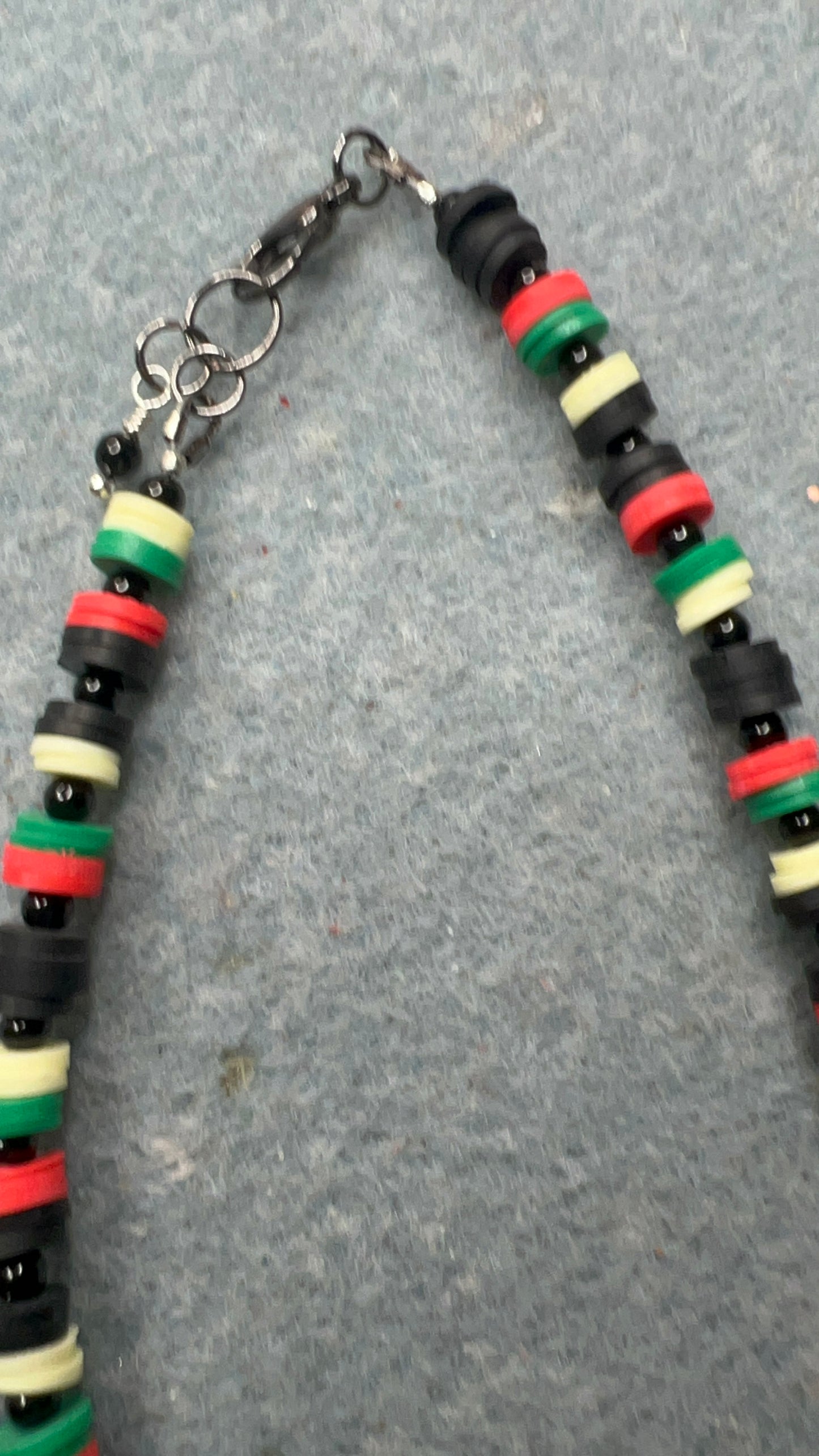 Juneteenth Heishi Clay and Onyx Ankle Bracelet