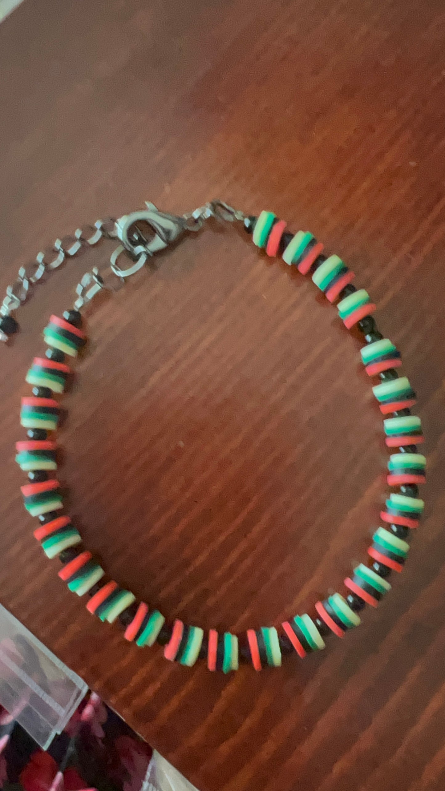 Juneteenth Heishi Clay and onyx bracelet