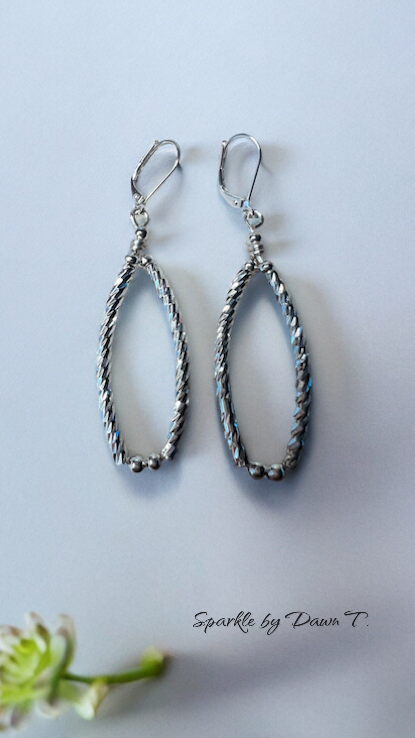 Silver  handmade teardrop Earrings