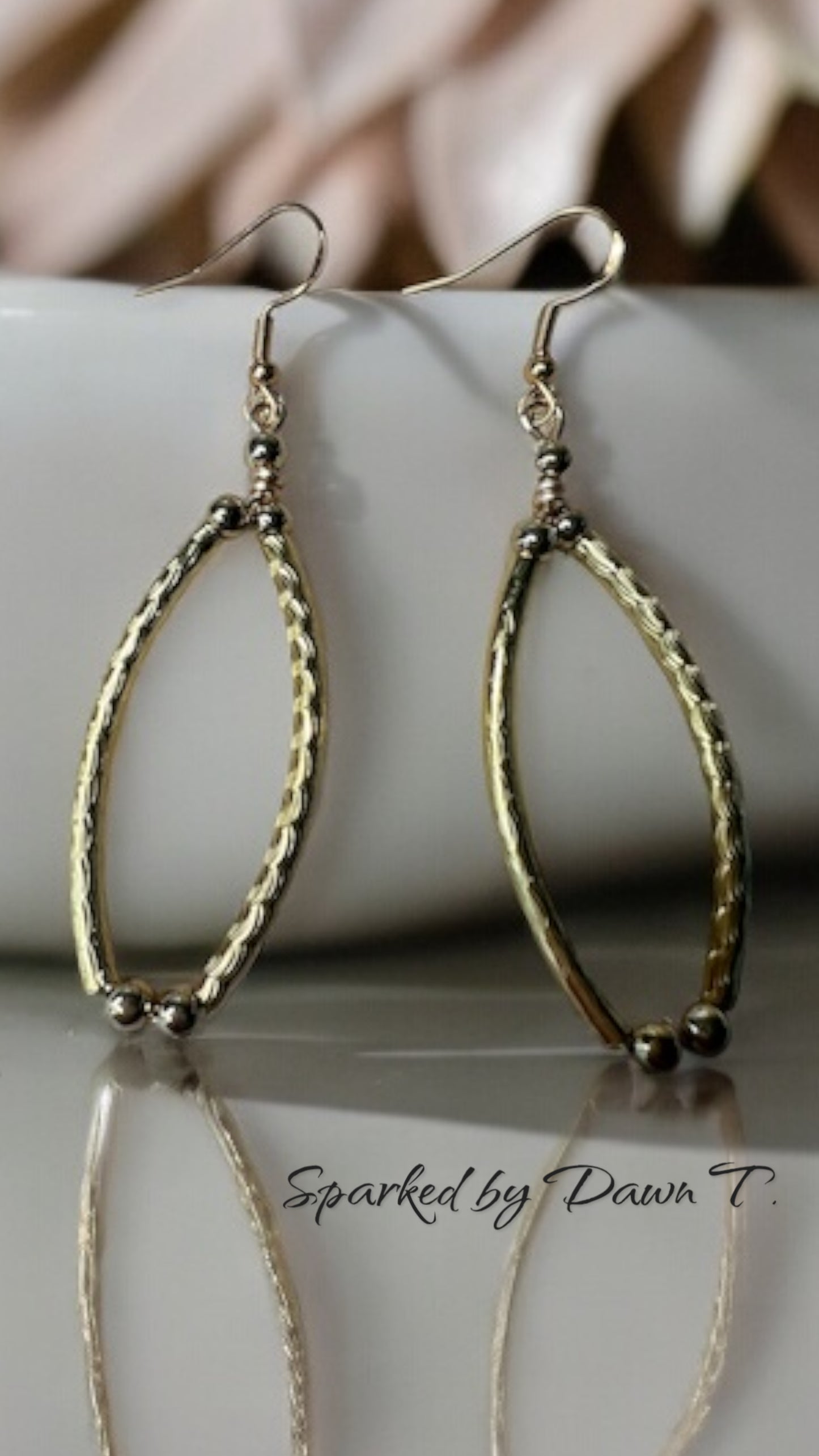 Gold handmade teardrop Earrings