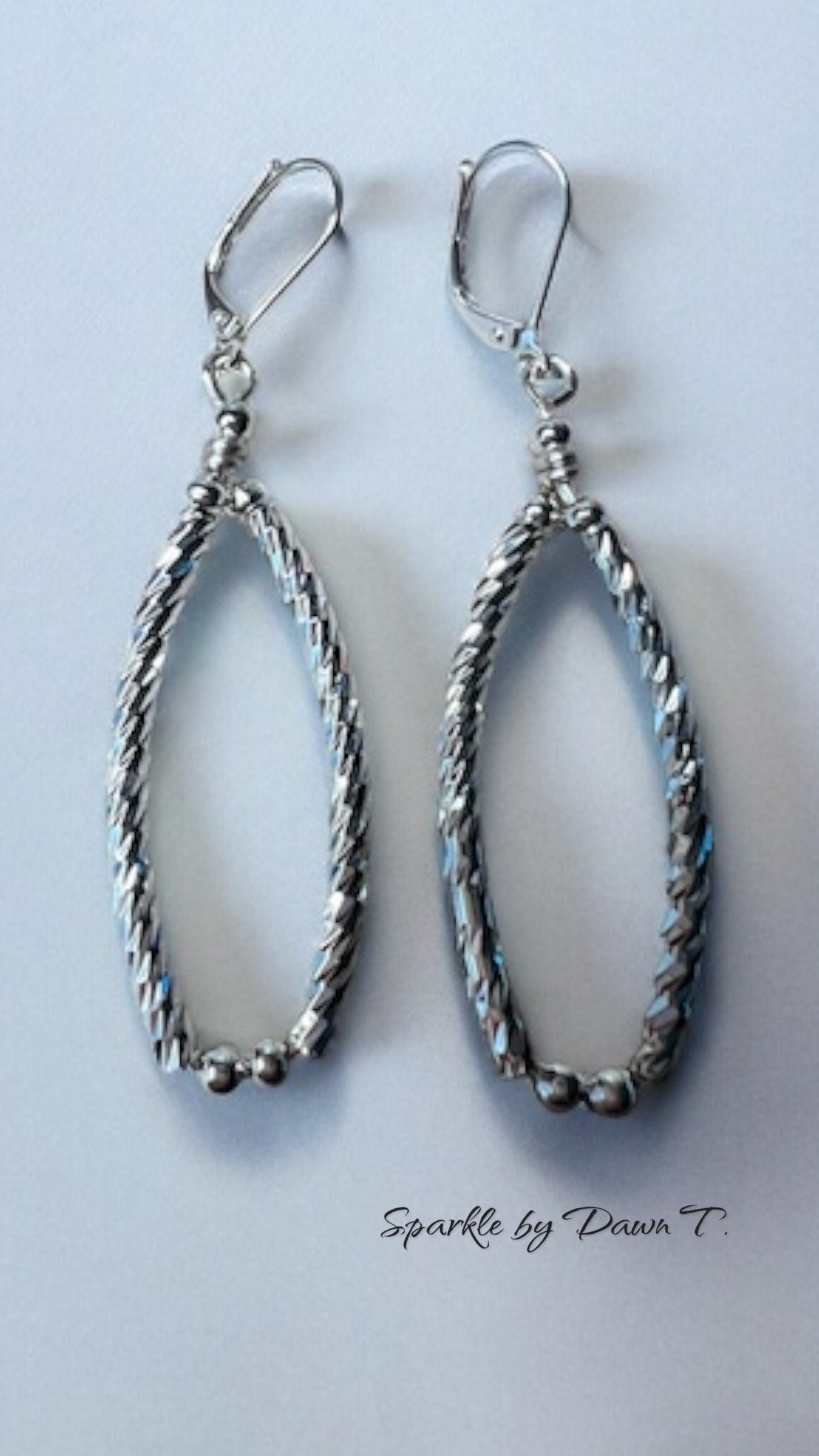 Silver  handmade teardrop Earrings