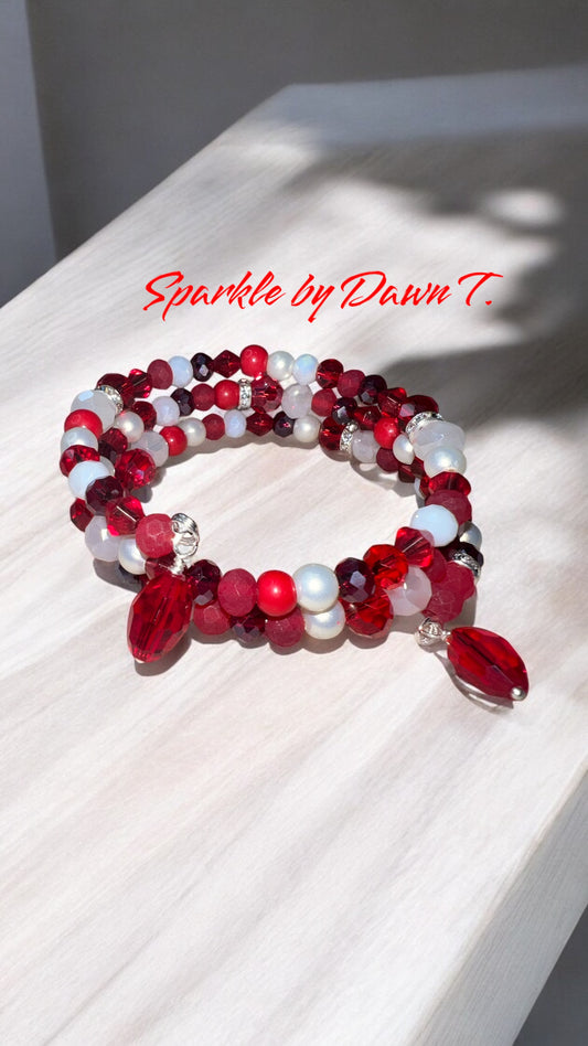 In the Reds and Whites Wrap Bracelet