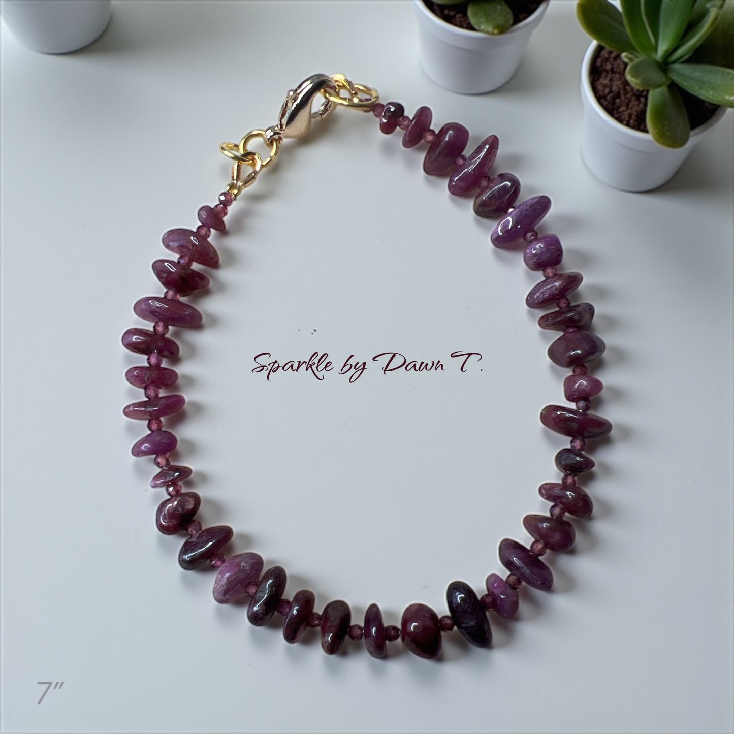Dainty Deep Purple with tiny crystals Bracelet with gold clasp