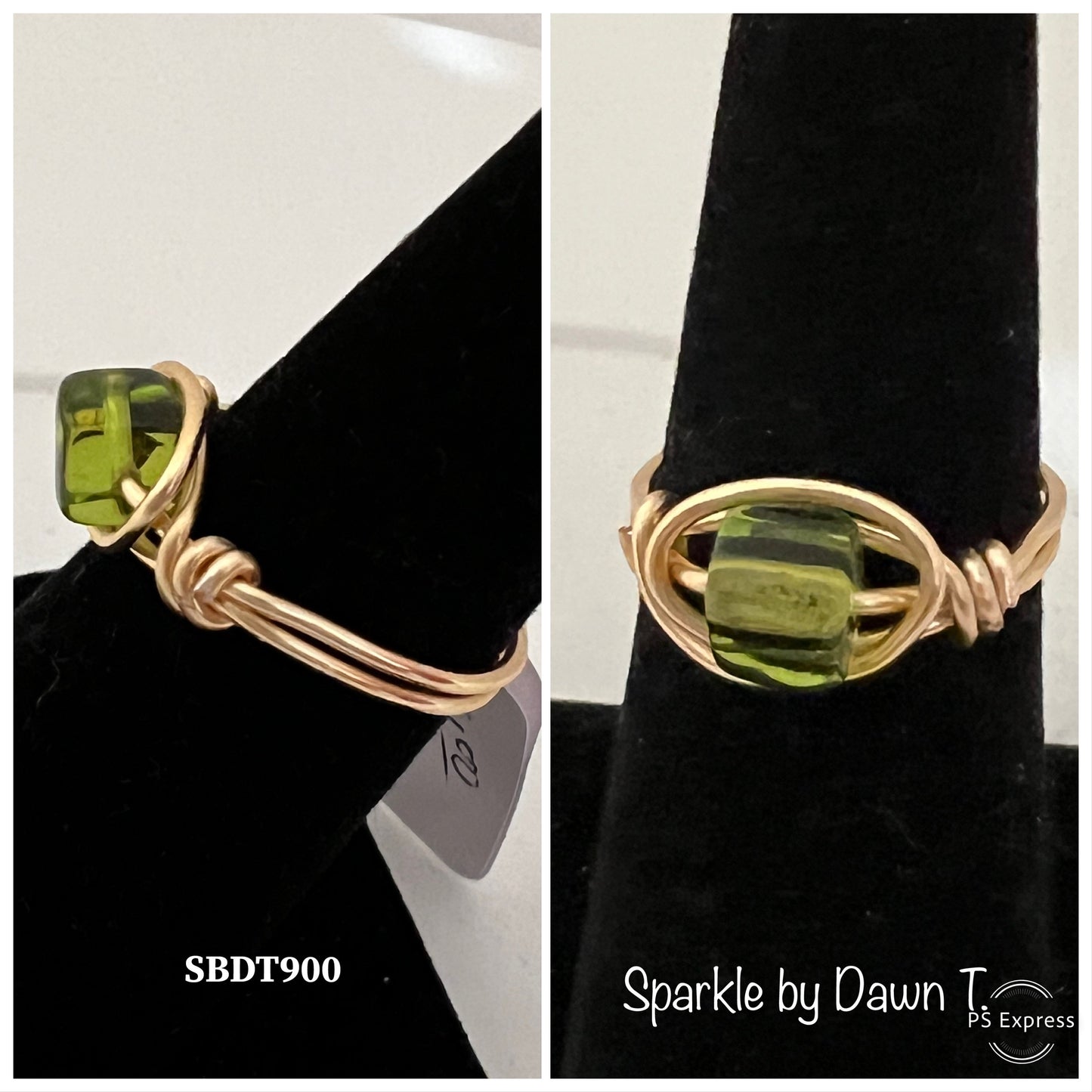 Green Cube and Gold Ring