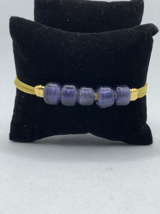 Purple and Gold Suede with magnetic clasp bracelet