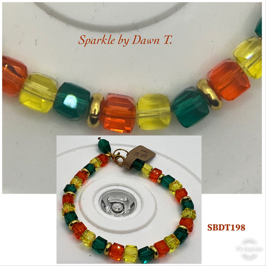 Orange, yellow, green bracelet Size