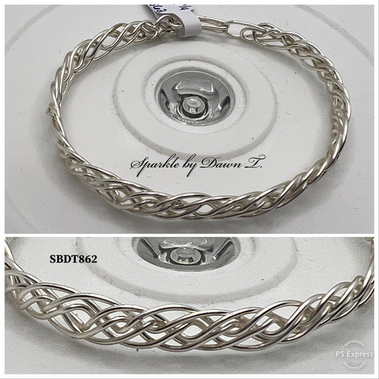 Silver Braided Bangle