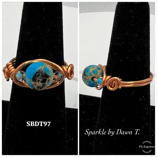 Turquoise Earth and Copper Ring