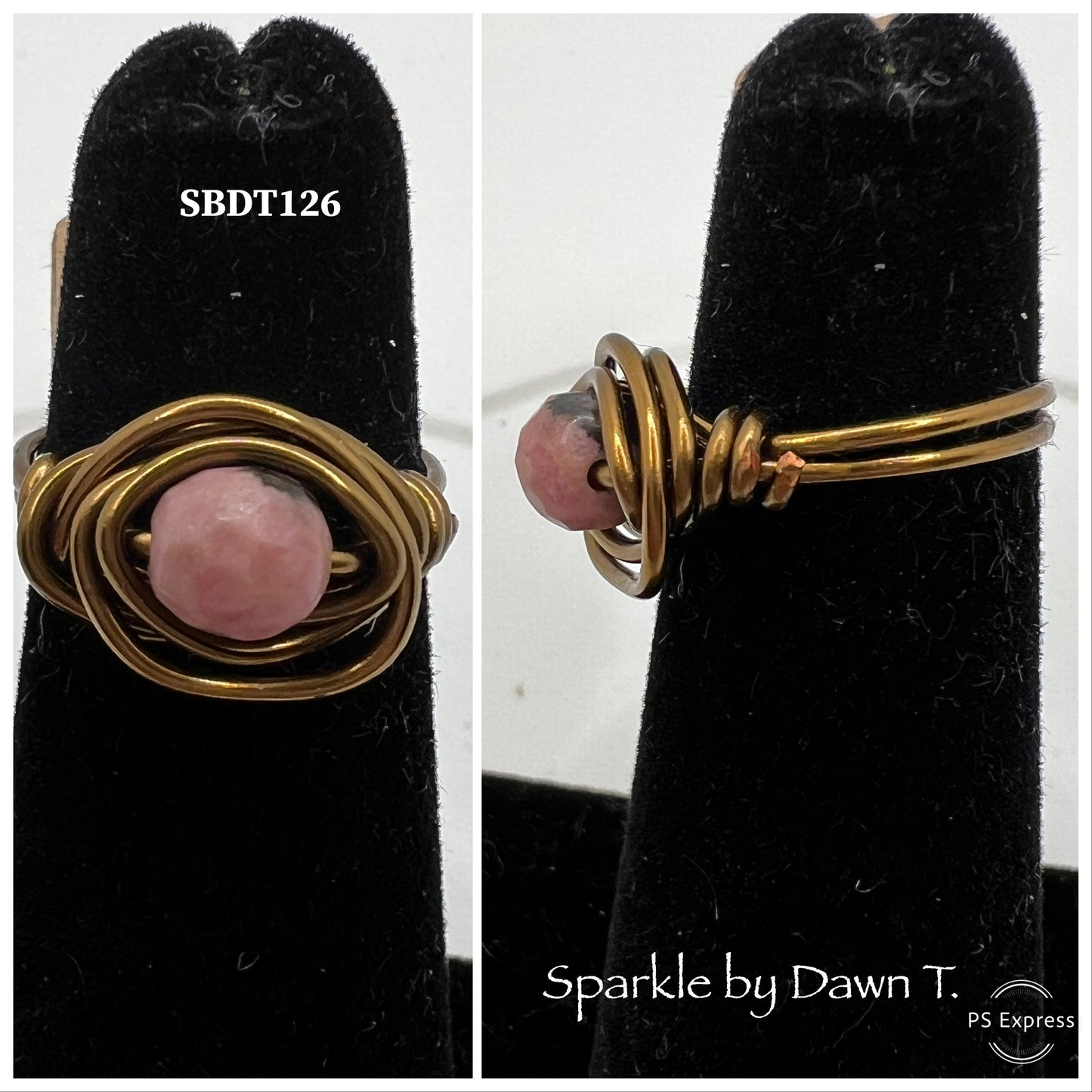 Bronze and Pink Gemstone Ring