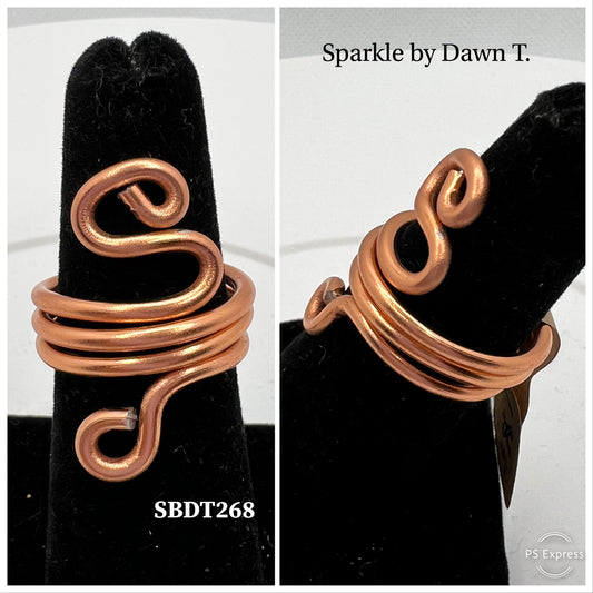 Copper Triple-Layered Swirl Ring