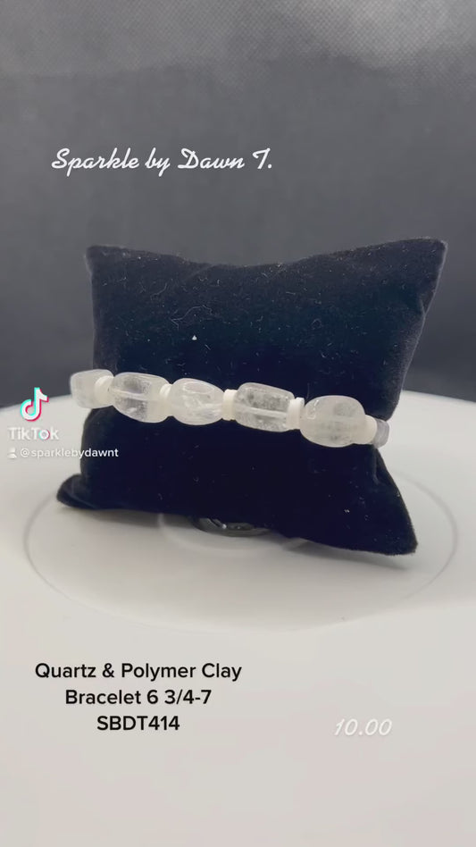 Quartz and Polymer Clay Bracelet