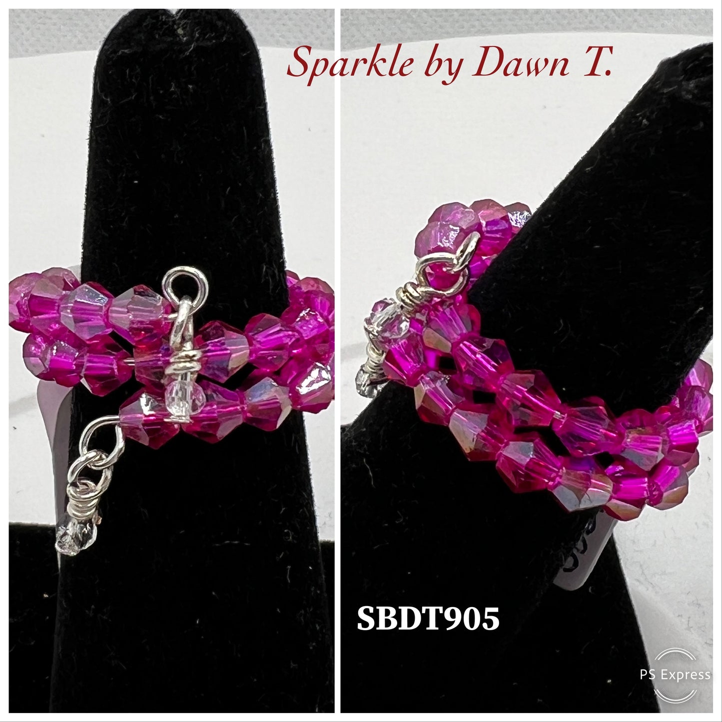 Fuchsia Crystal Wrap Ring