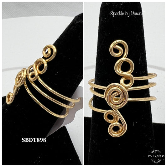 Gold Triple Swirl Ring