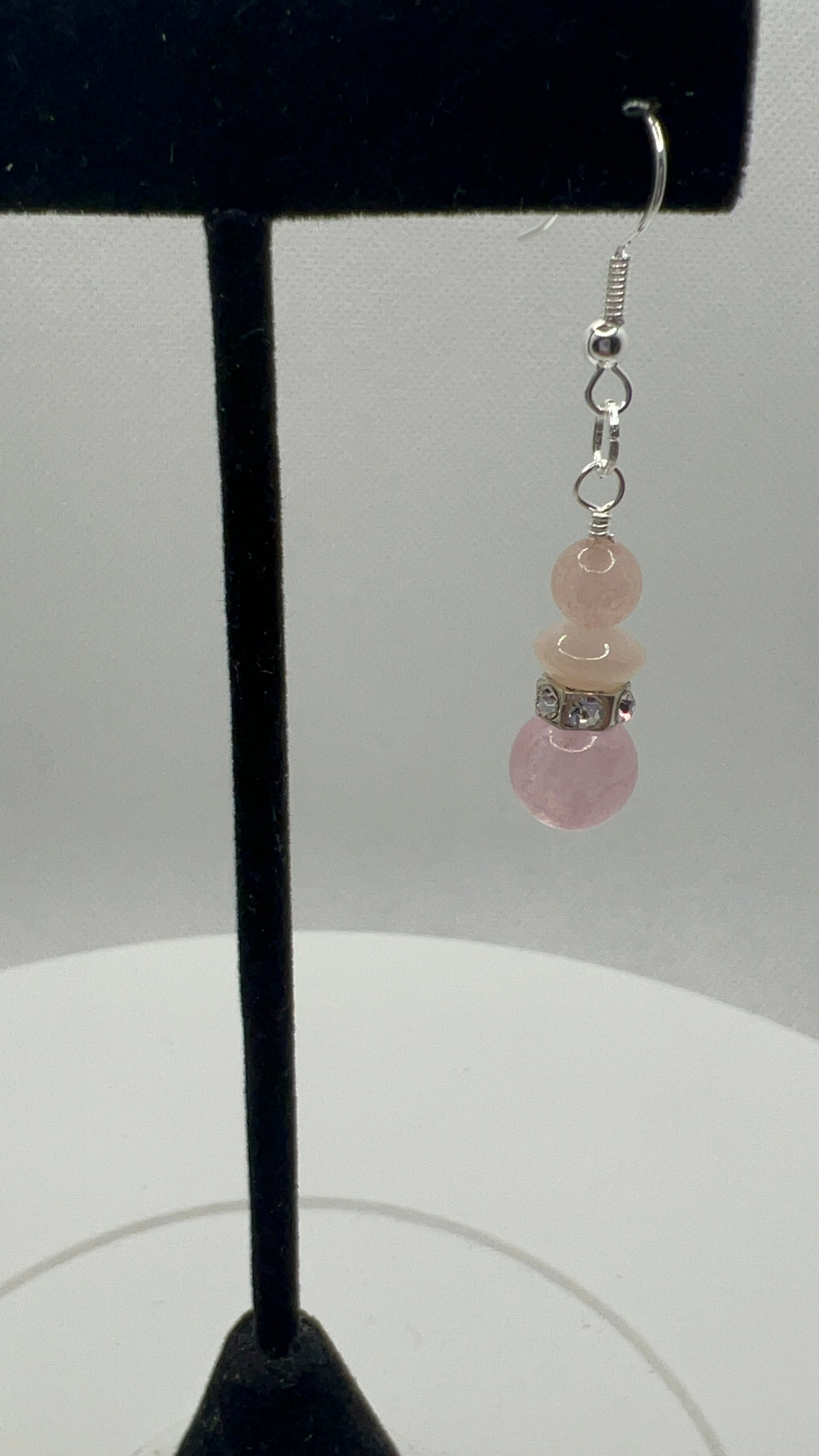 Light Pink Quartz Earrings with Silver Bling - Pairs well with SBDT109 ...