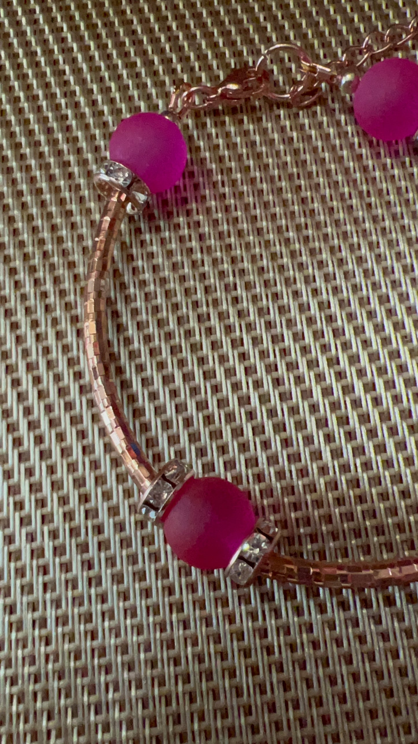 Matte Fuschia with Rose Gold Tube Bracelet - Pairs with SBDT1100 Earrings