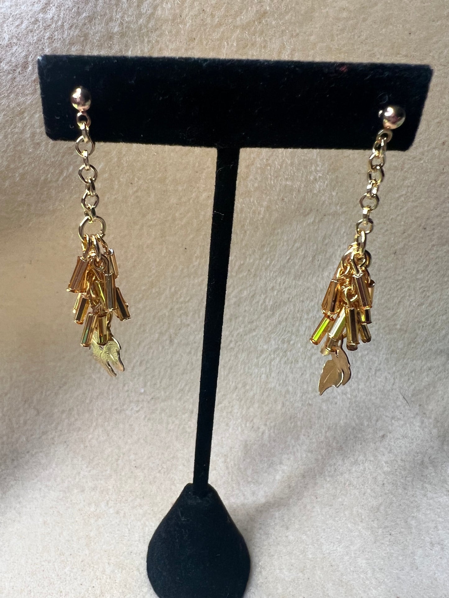 Gold ChaCha Long Post Earrings