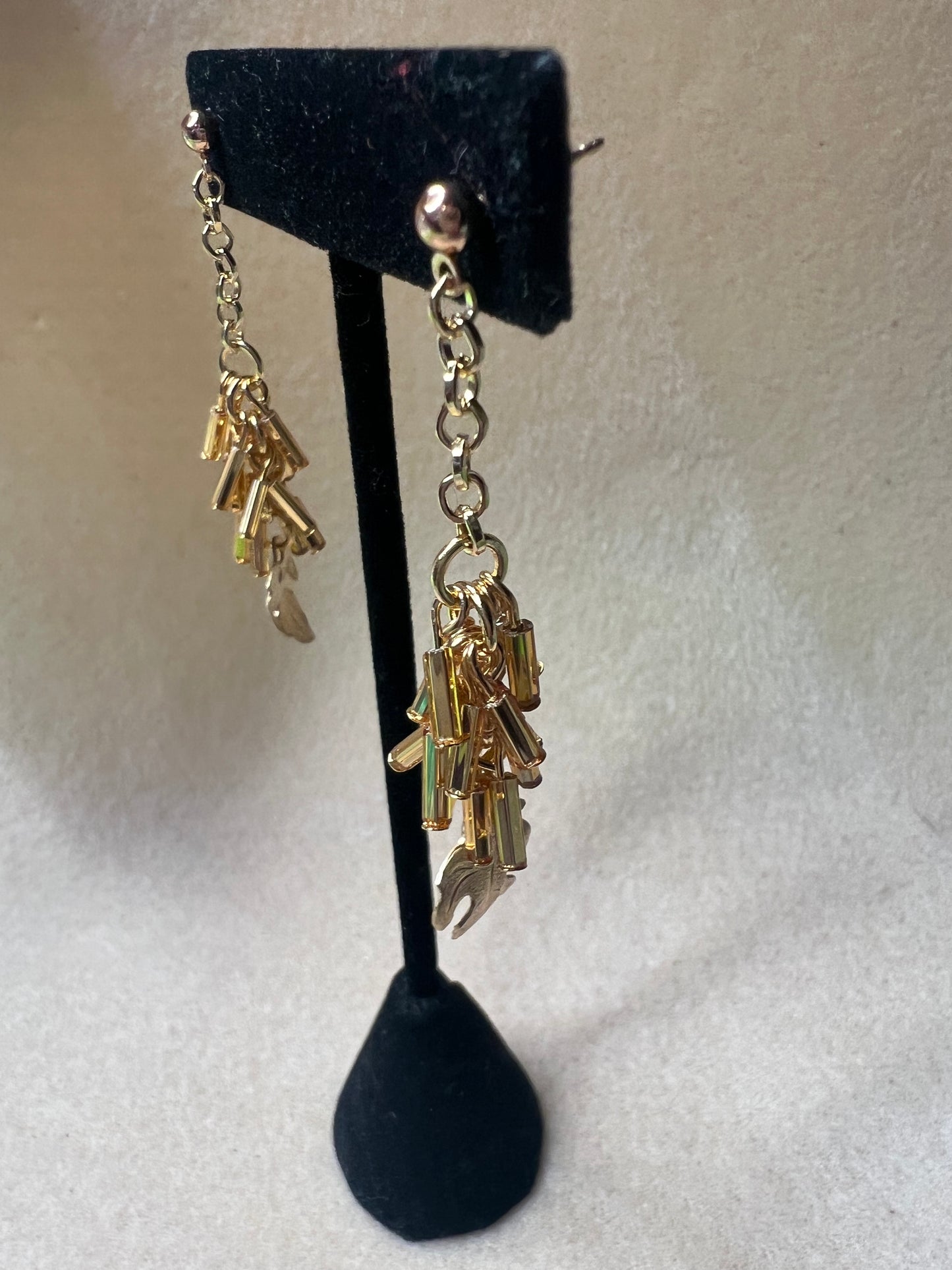 Gold ChaCha Long Post Earrings