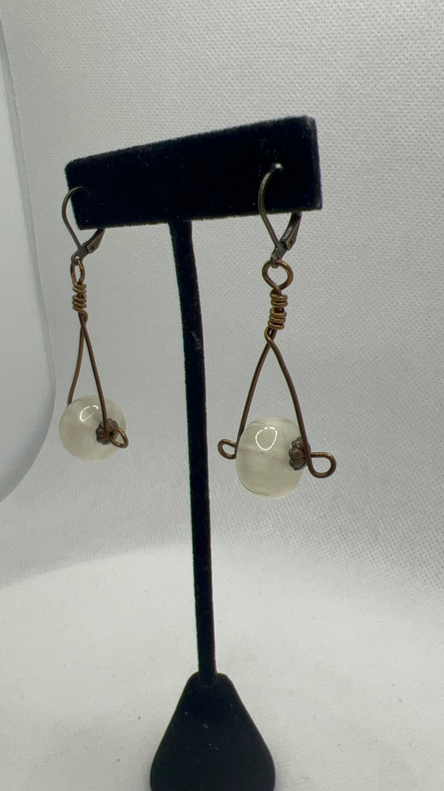 Vintage and Bronze with off-white Pearl Hued Earrings