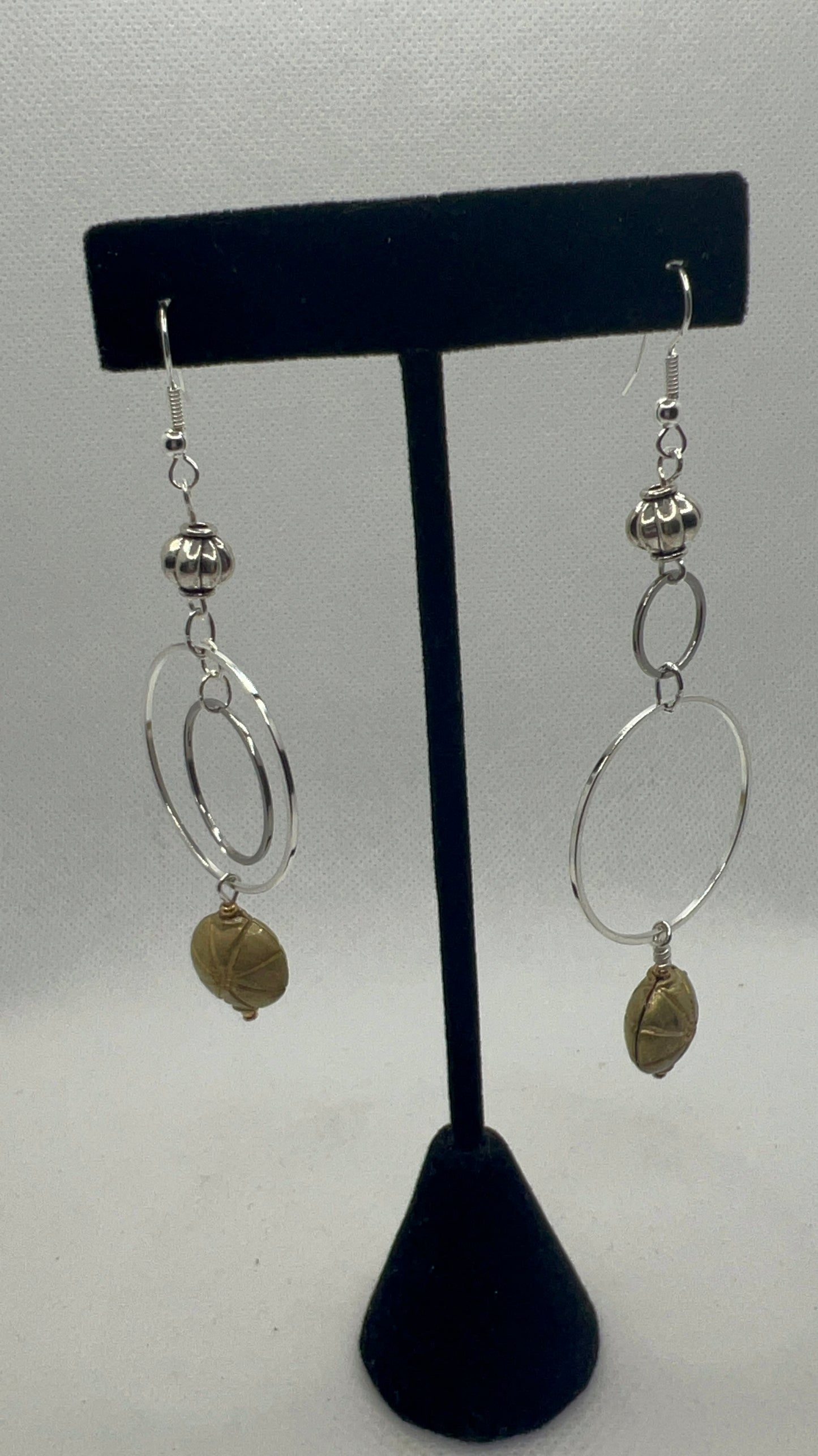 Silver and gold Mismatched Dangle Earrings