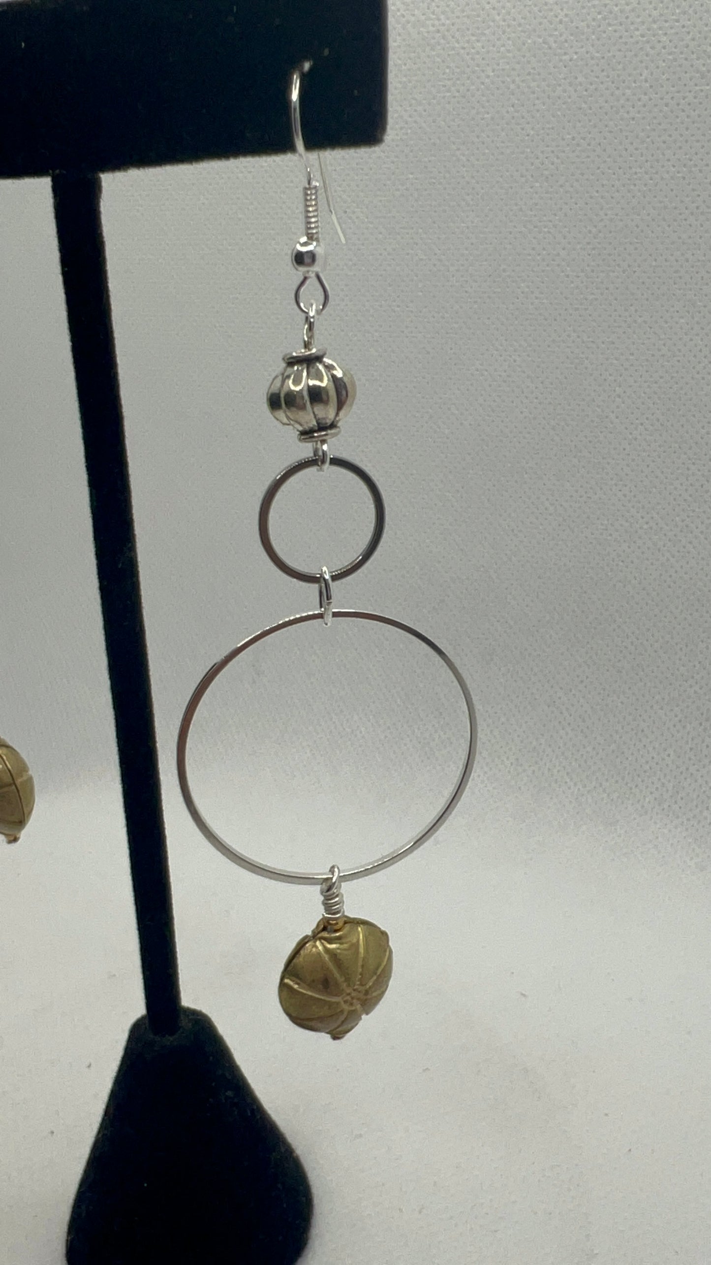 Silver and gold Mismatched Dangle Earrings