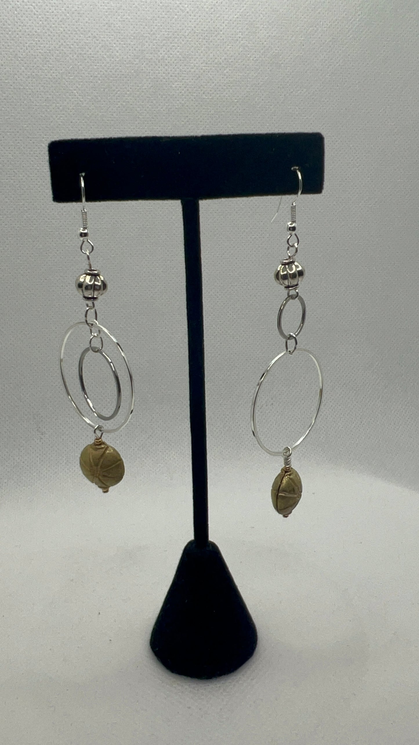 Silver and gold Mismatched Dangle Earrings