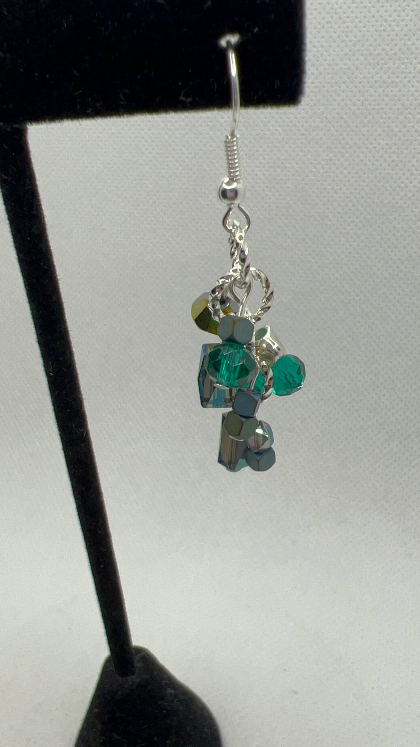 Green Crystal ChaChaCha Earrings