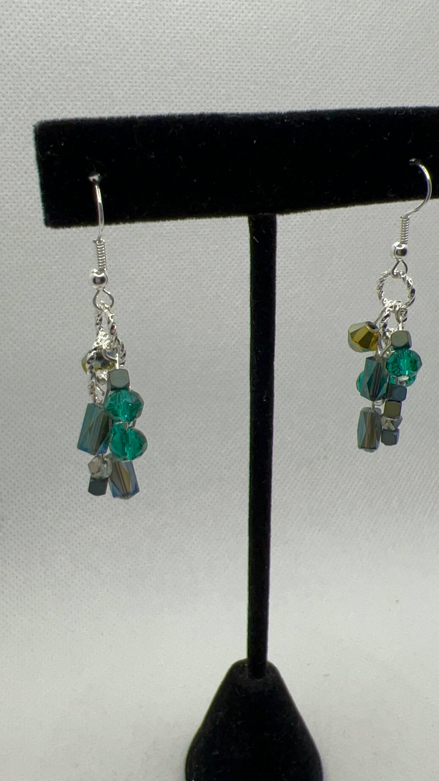 Green Crystal ChaChaCha Earrings