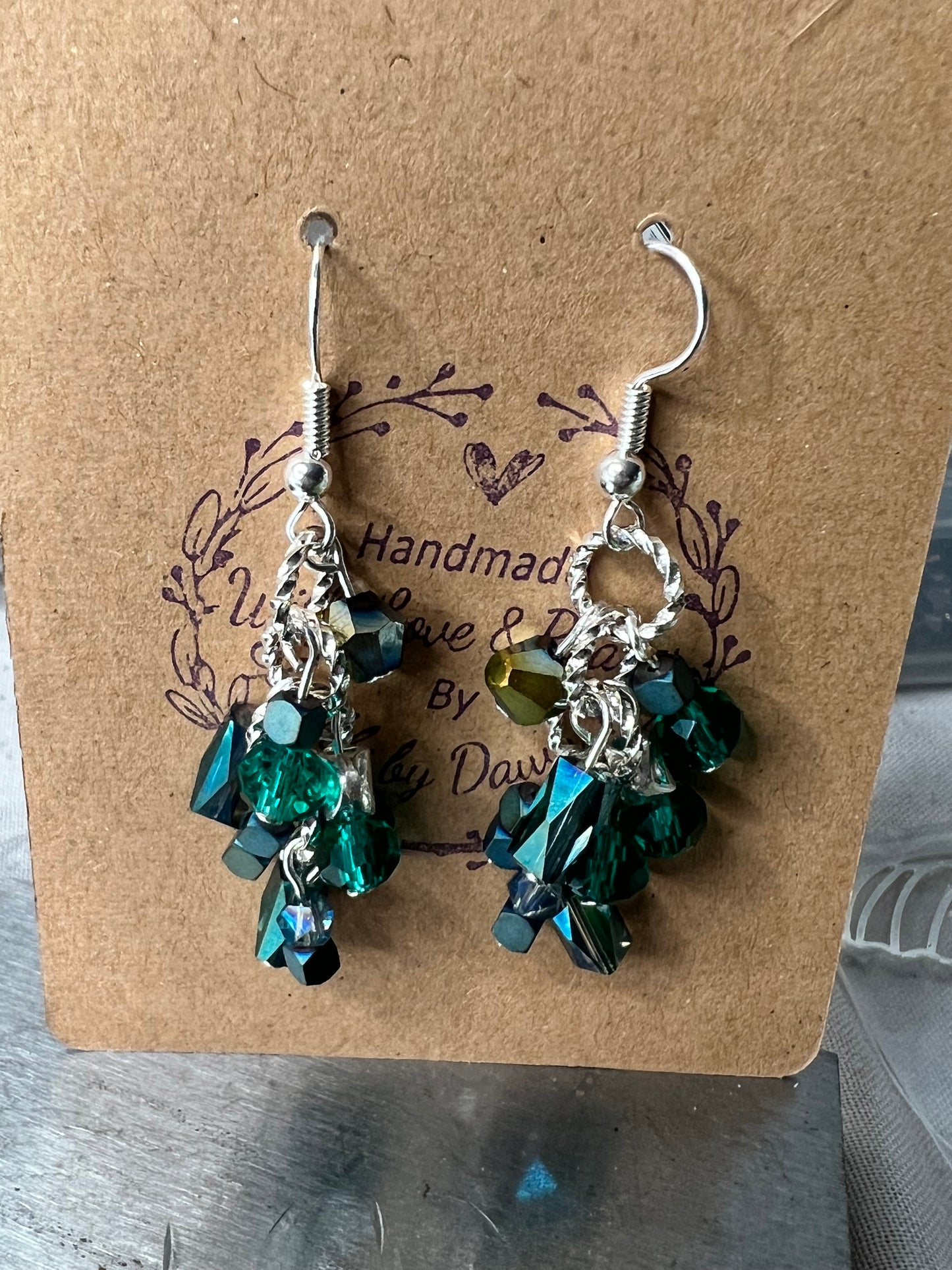 Green Crystal ChaChaCha Earrings