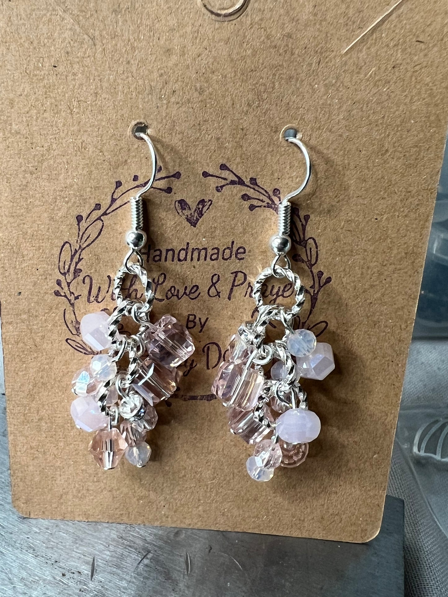 Light Pink Crystal ChaChaCha Earrings