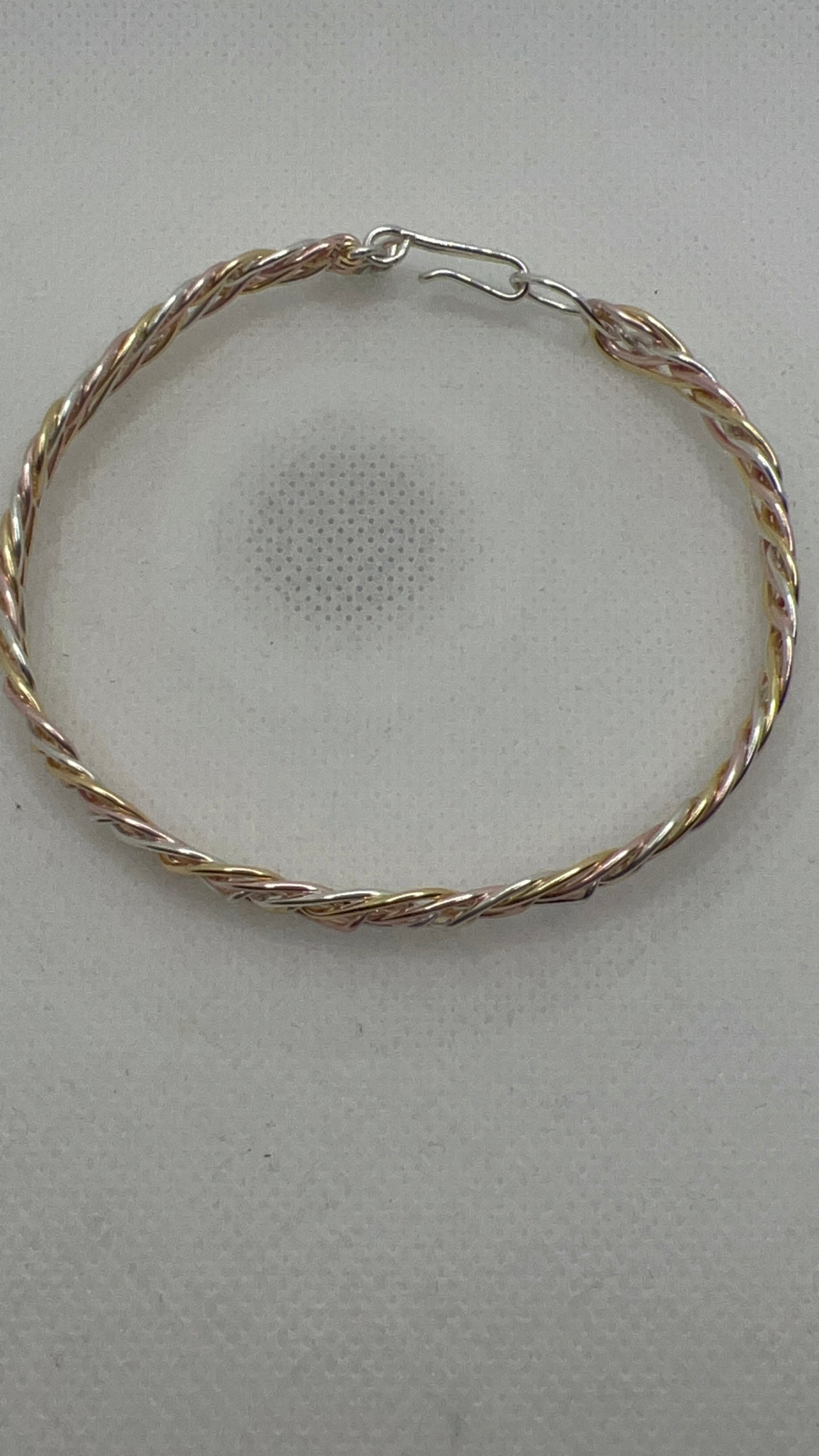 Rose Gold, Gold and Silver Braided Bangle