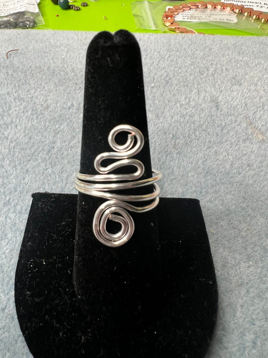 Silver Swirl Bottom and S Top Ring