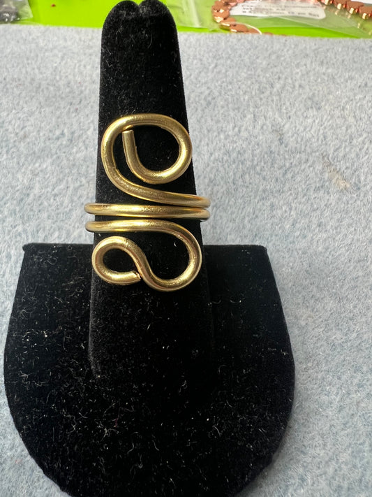 Gold Double Layer Thick Gold Swirl Ring