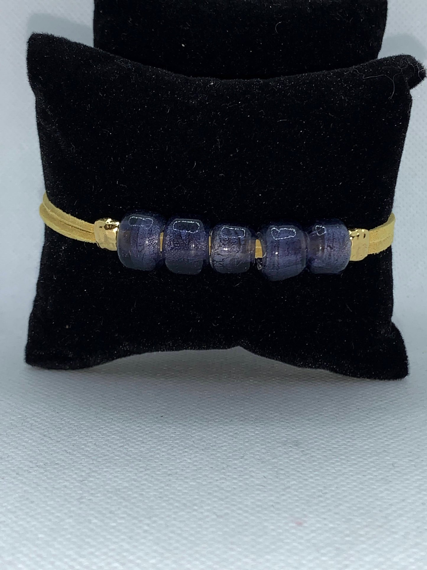 Purple and Gold Suede with magnetic clasp bracelet