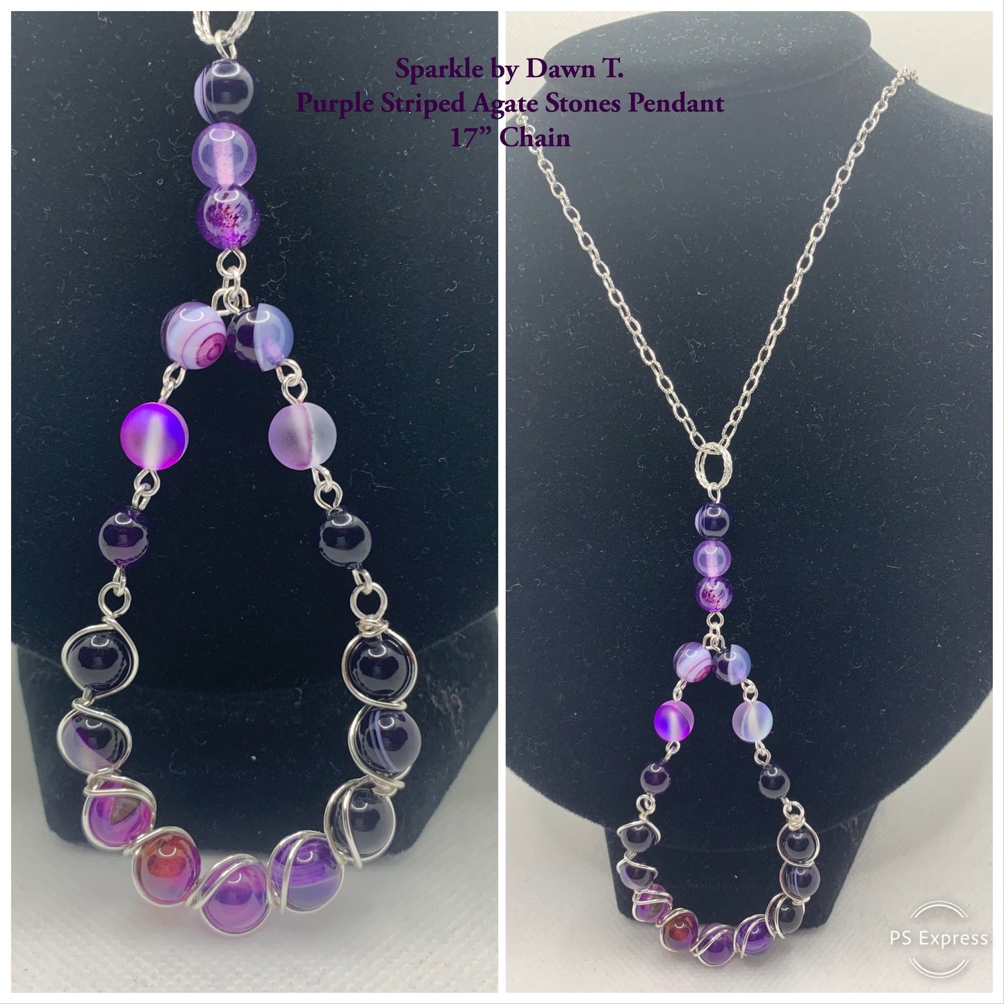 Lavender cat-eye focal necklace with silver