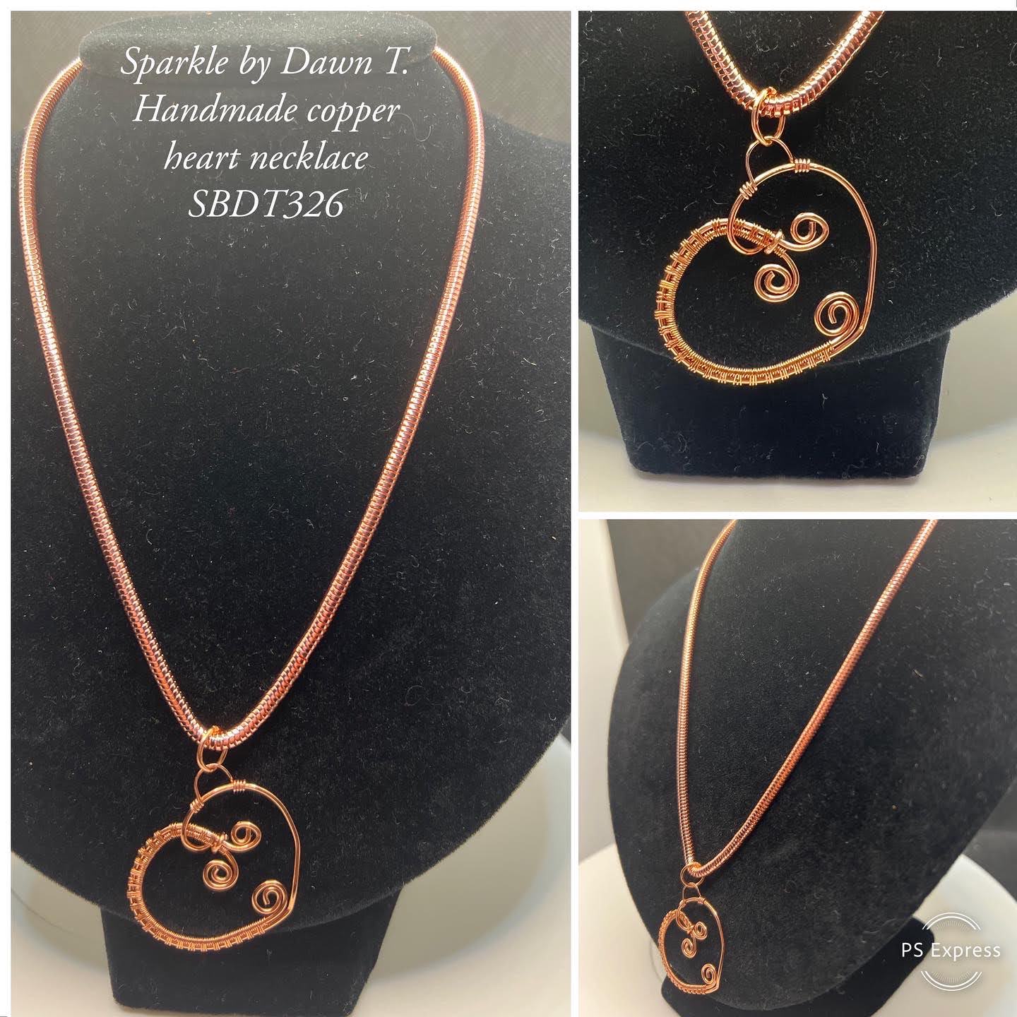 Cooper Heart Swirl on Snake Chain