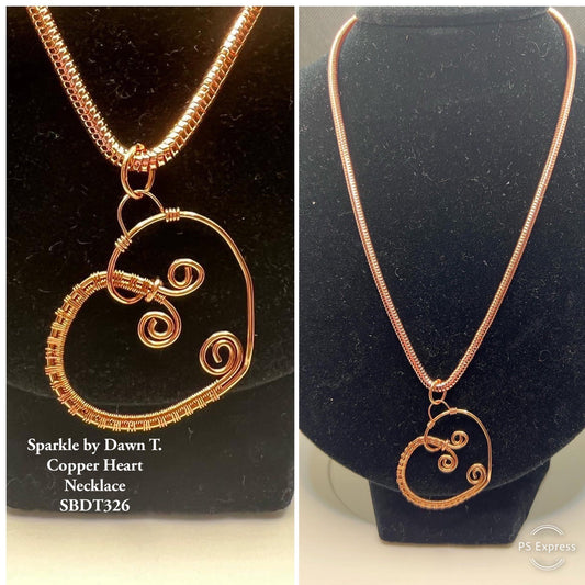 Cooper Heart Swirl on Snake Chain