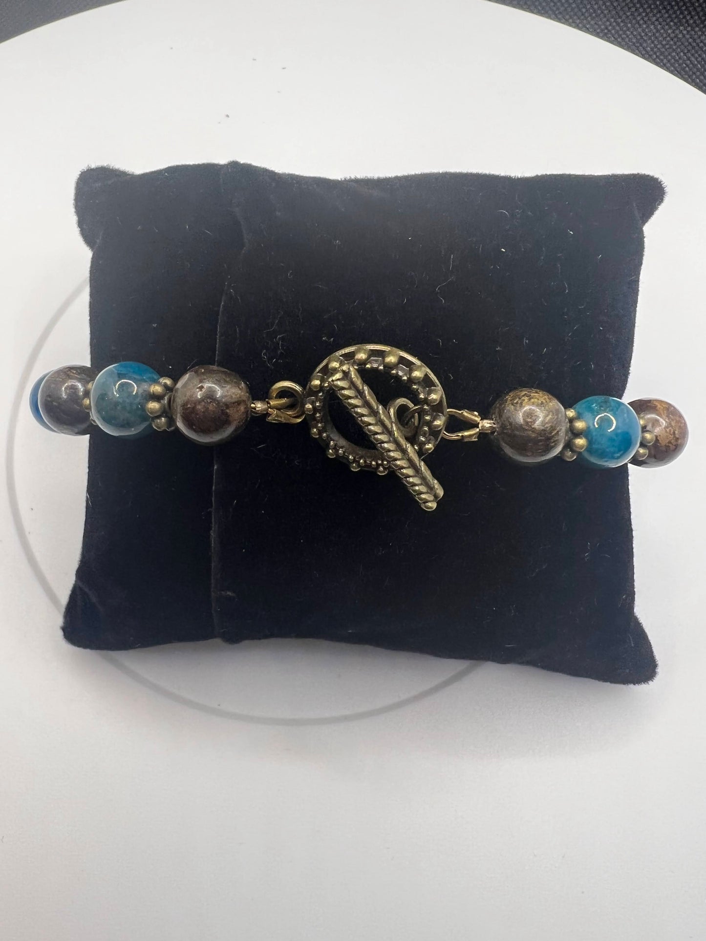 Blue Apatite and Bronzite DREAM Pendant Bracelet