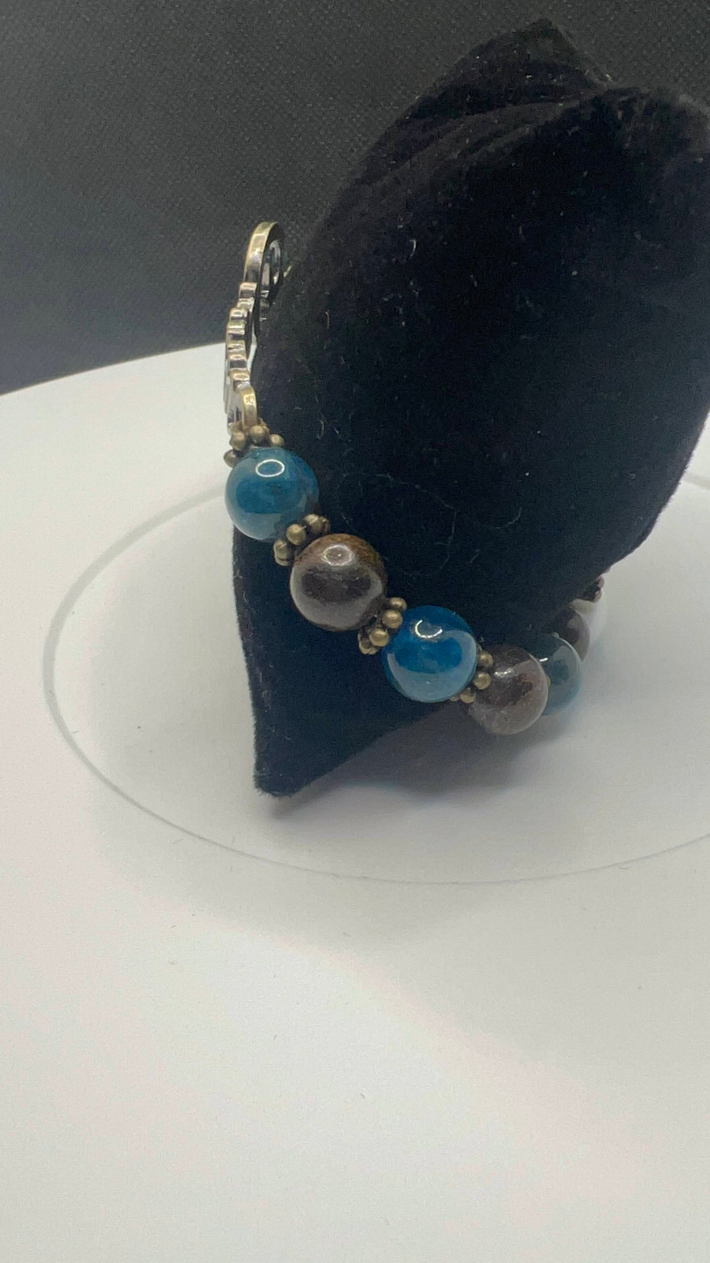 Blue Apatite and Bronzite DREAM Pendant Bracelet