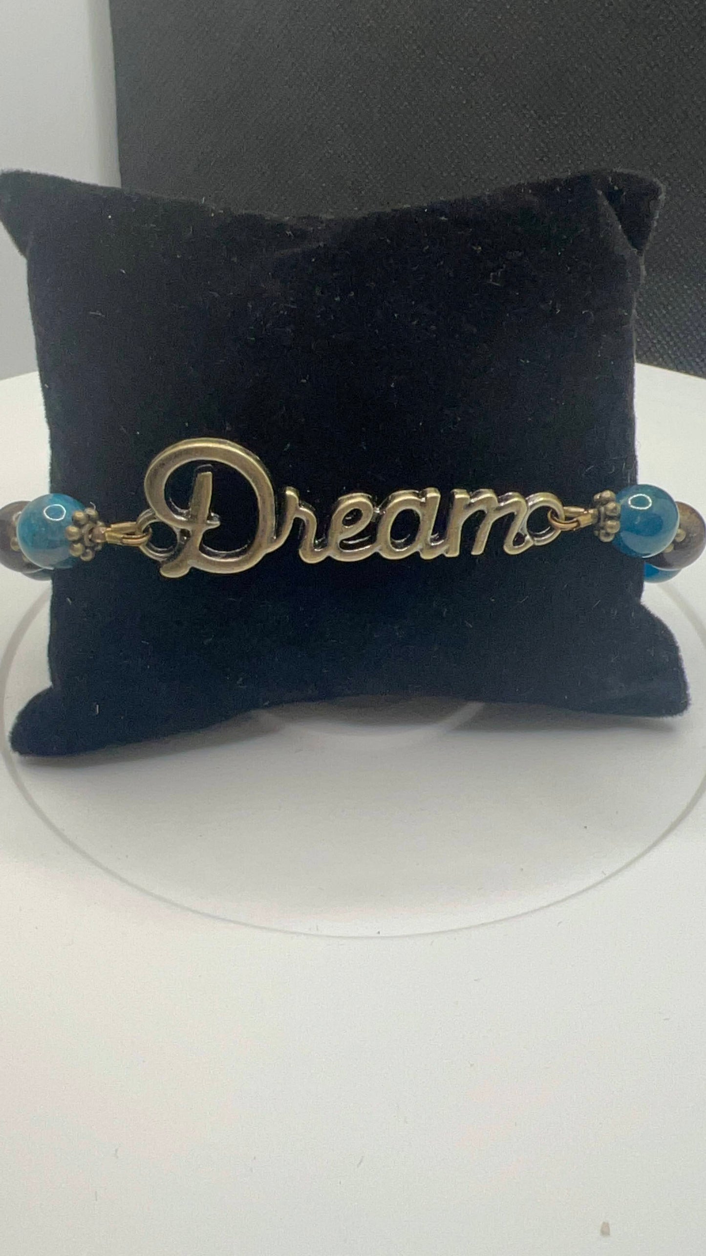 Blue Apatite and Bronzite DREAM Pendant Bracelet