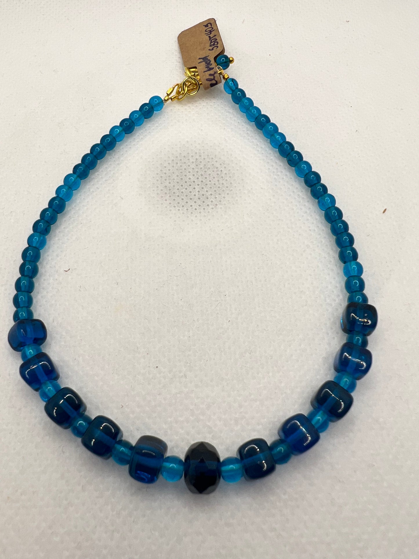 Royal Blue Ankle bracelet with gold clasp