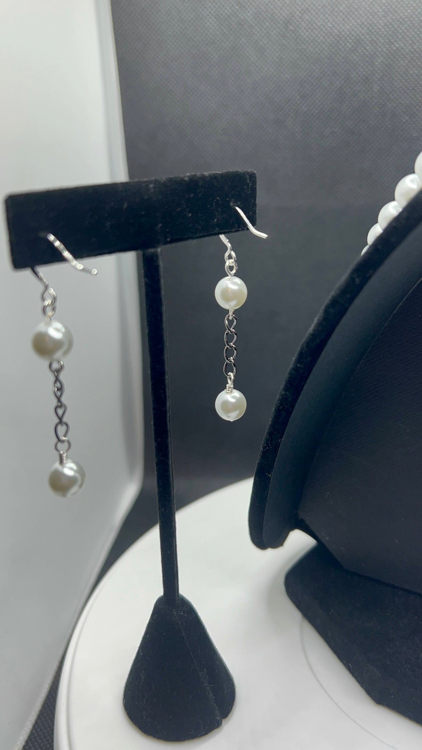 Celestial Pearl White Necklace and Earrings