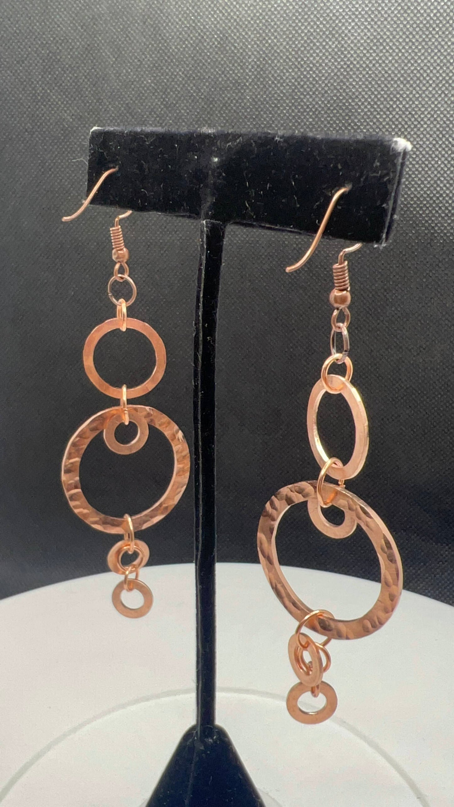 Triple-layered Copper Washer Earrings