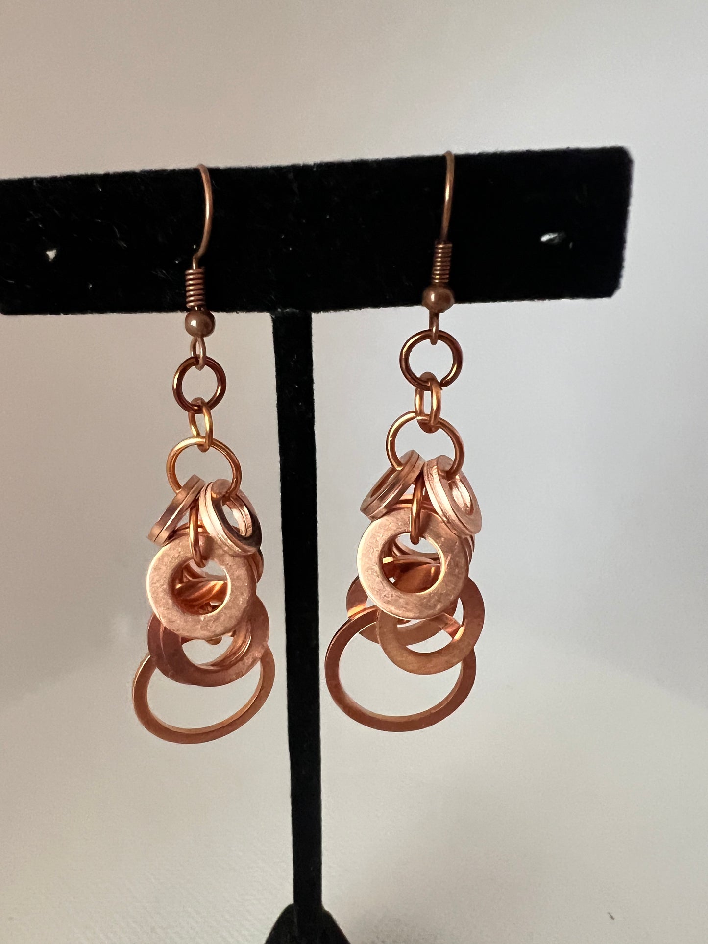 Multi-size Small to Medium Copper Washer Earrings