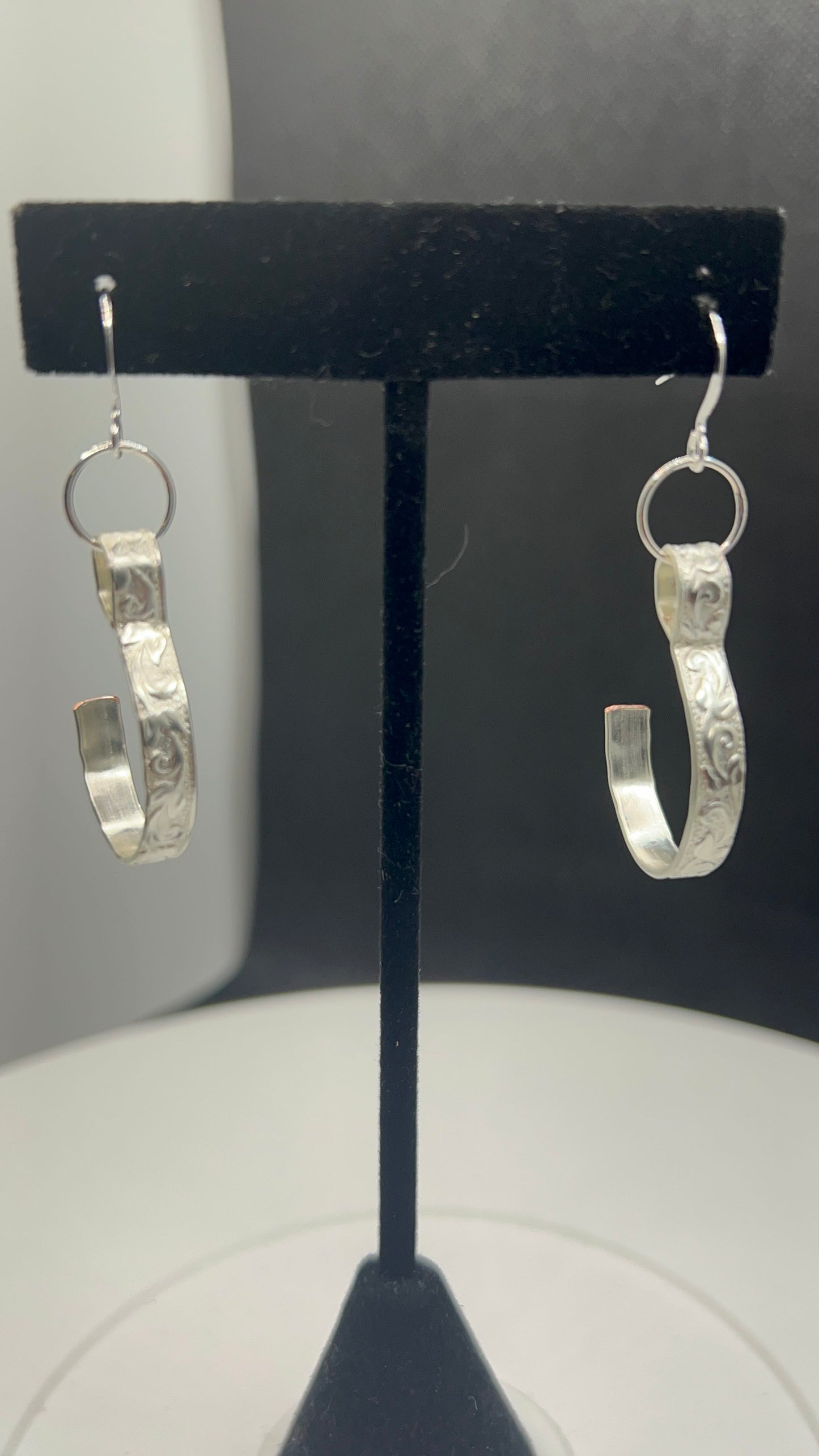 Imprinted Metal Hook Earrings