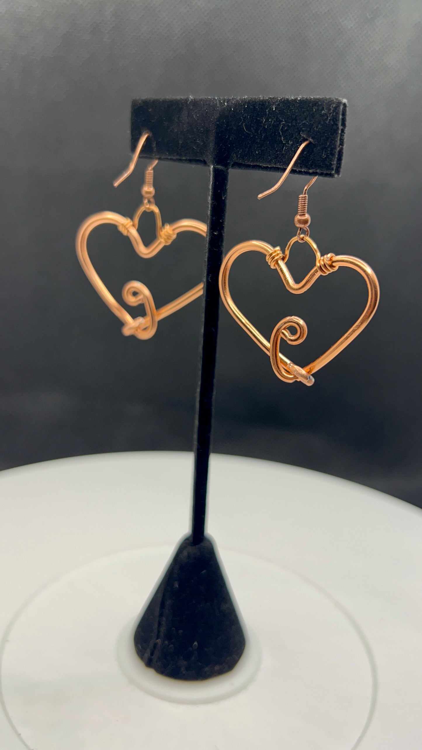 Copper Heart Earrings