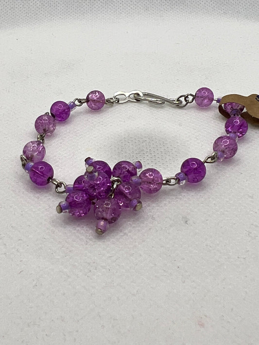 Lavender Crackle Bead with Focal Bracelet