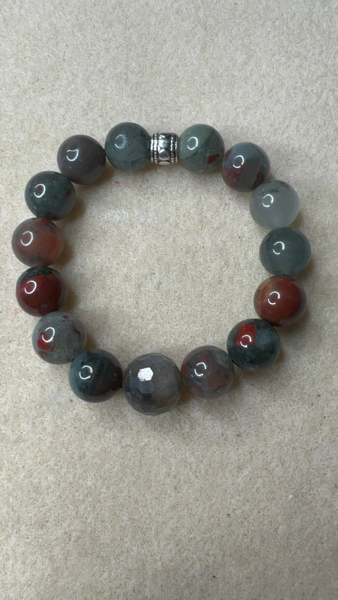 African Bloodstone Stretch Bracelet